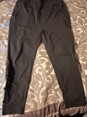 NWOT 4X POP Fit Black High-Rise Leggings with Side arrive sheer Lace-Up Accent